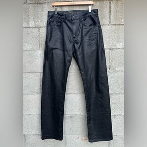 Edwin Black Straight Men waxed Jeans 33” leather look sheen nice! 34